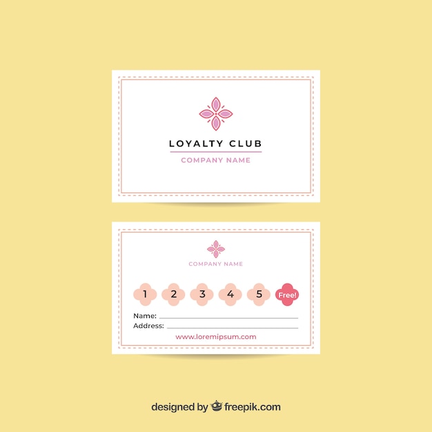 Free vector flower shop loyalty card template