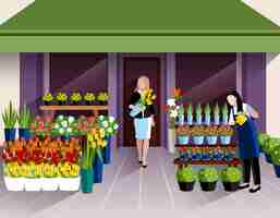 Free vector flower shop