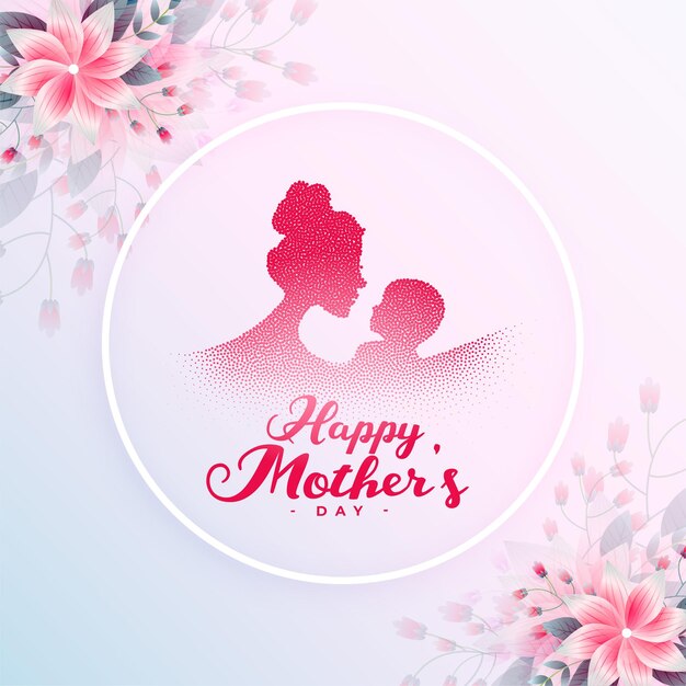 Flower style mothers day nice card design