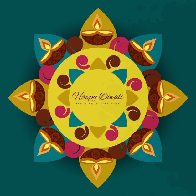 Flower symbol with diwali theme