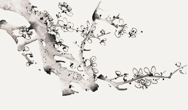 胡正言のアートワークからリミックスされた花のベクトル植物アートプリント