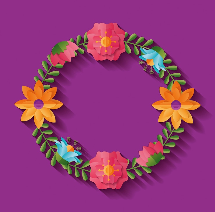 Free Vector flower wreath decoration
