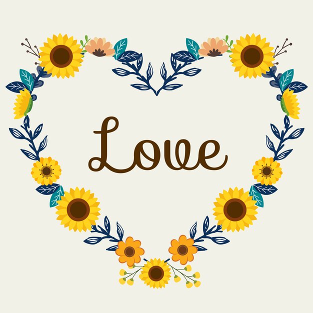 Download Free Vector | Round floral frame with watercolor sunflowers