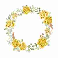 Free vector flower wreath rose yellow with space empty