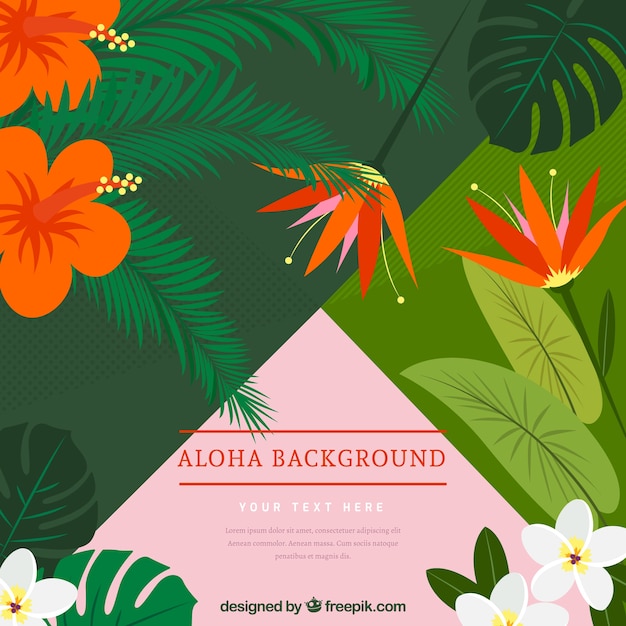 Free vector flowered aloha background