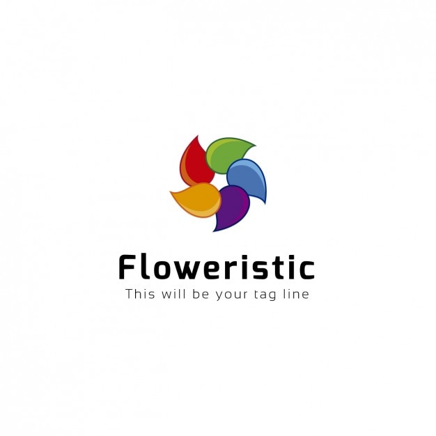 Vettore gratuito floweristic logo template