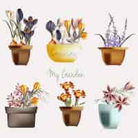 Free vector flowerpot design collection