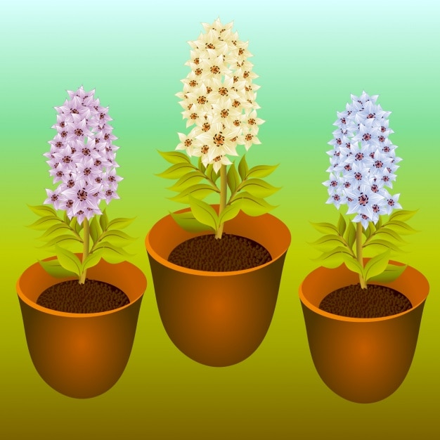 Free vector flowerpots background design