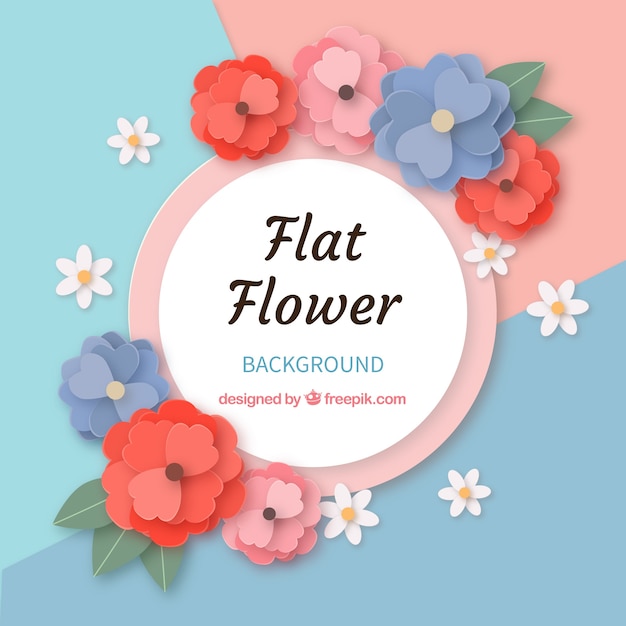 Free vector flowers background in flat style