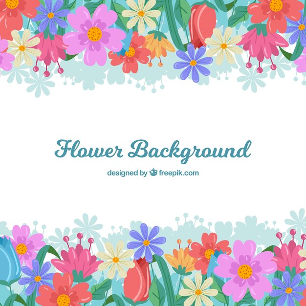 Flowers background in flat style