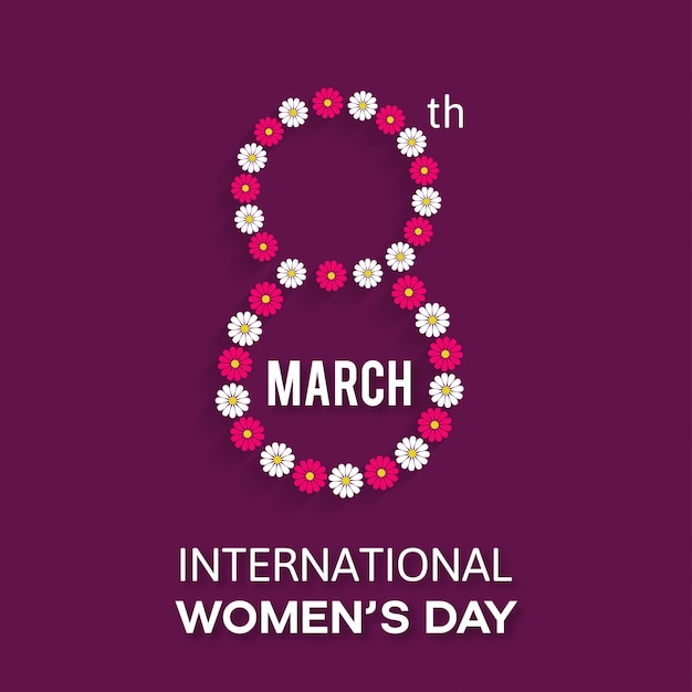 Вектор дизайн рынк день линейный современный и творческий фон Элегантный поздравительную открытку для празднования Международного дня женщин