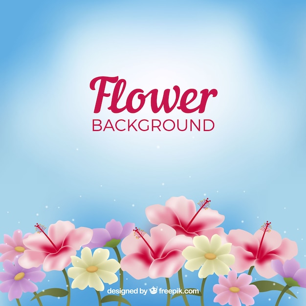 Flowers background in realistic style