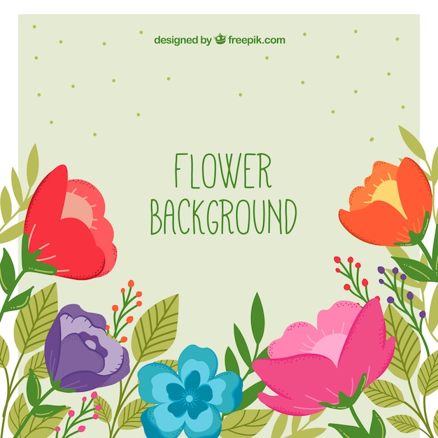 Flowers background with colorful style