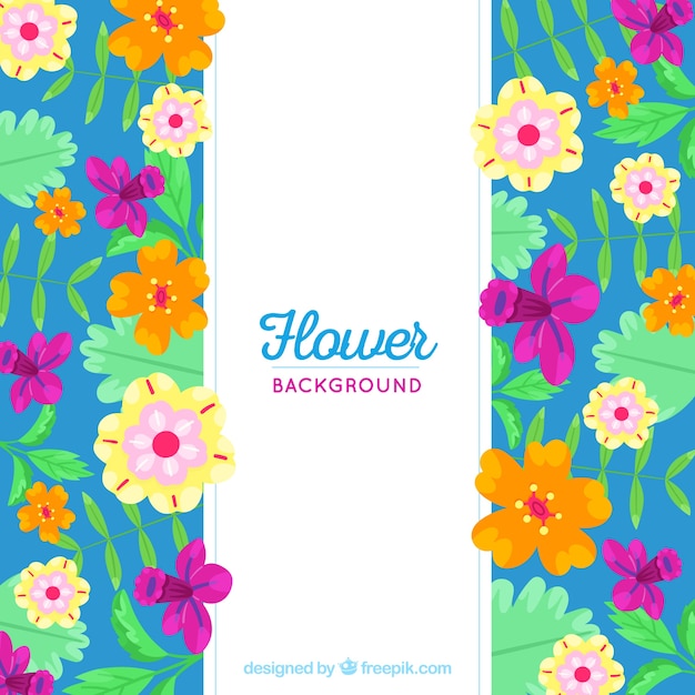 Free vector flowers background with different species