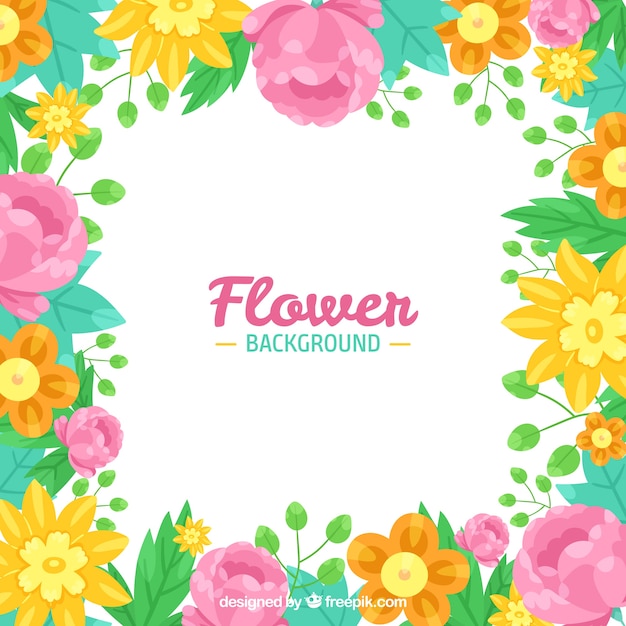 Flowers background with different species