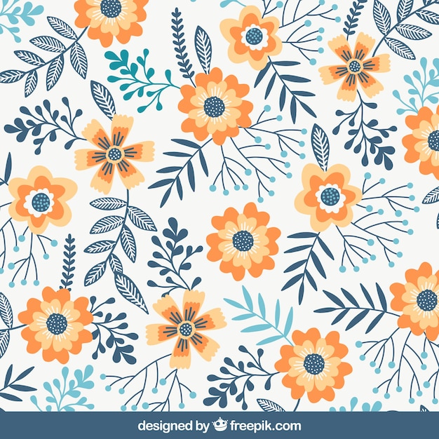 Flowers background with different species