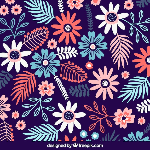 Flowers background with different species