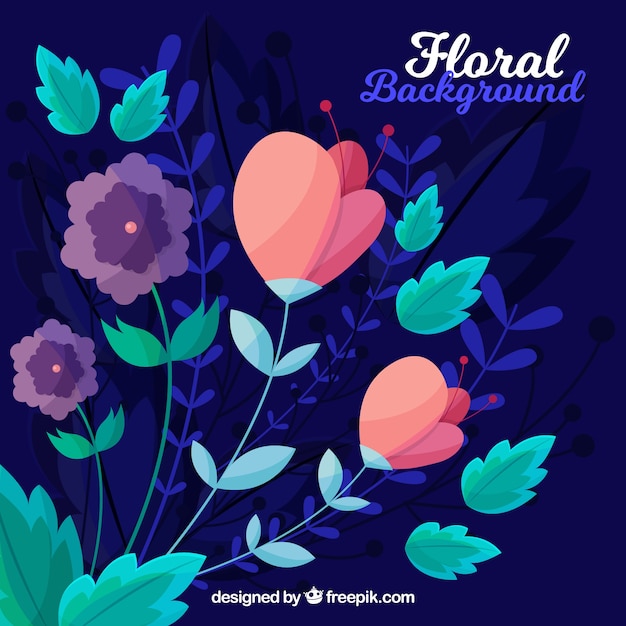 Flowers background with different species