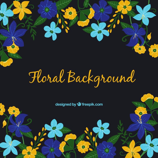 Free vector flowers background with different species