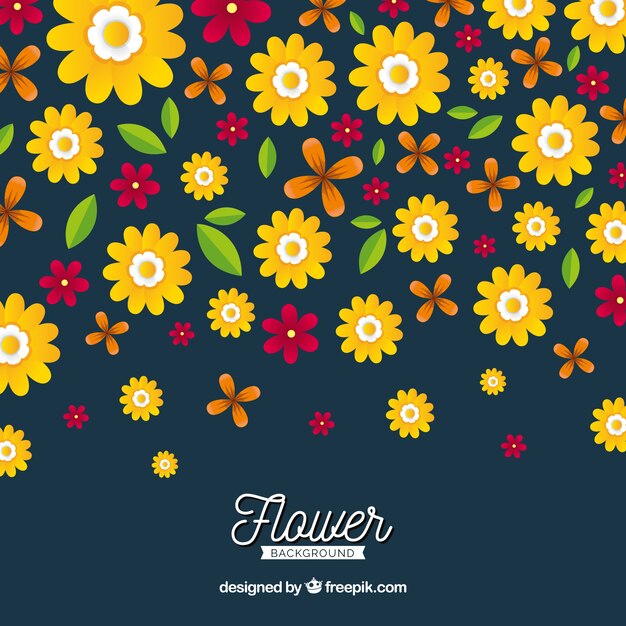 Flowers background with different species