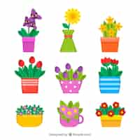 Free vector flowers bouquets collection in flat style