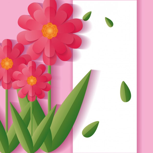 Flowers floral background frame