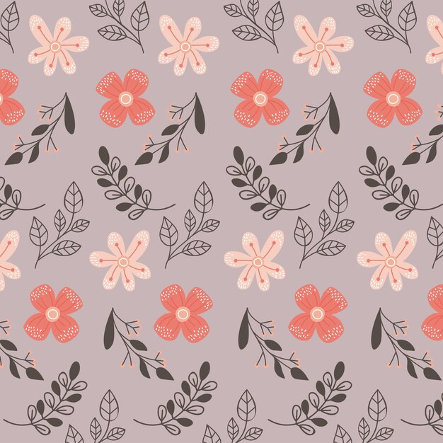 Flowers and leafs pattern