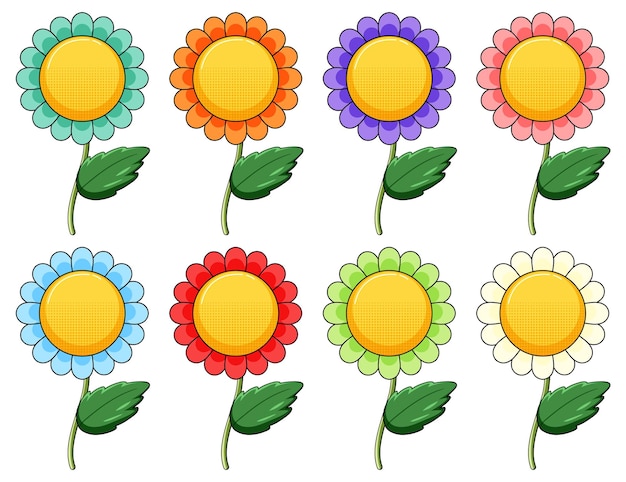 Free vector flowers in many colors