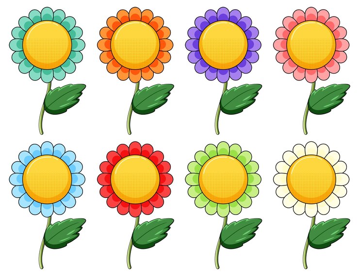 मुफ़्त वेक्टर flowers in many colors