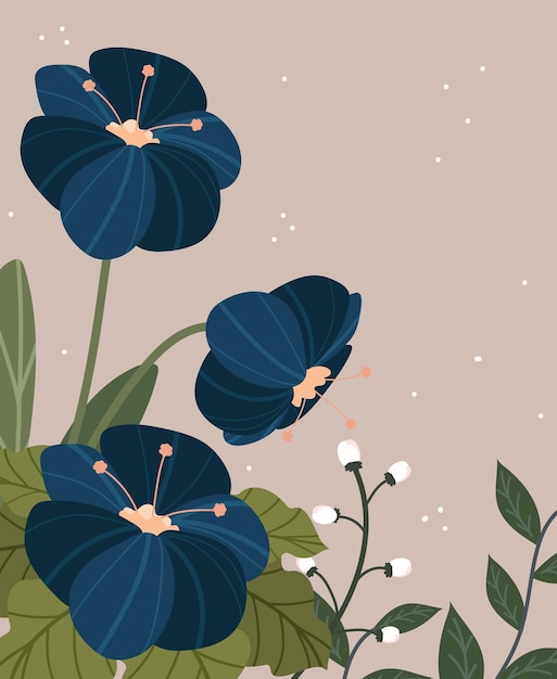 Free vector flowers nature design flat style