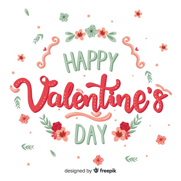 Flowers and ornaments valentine background