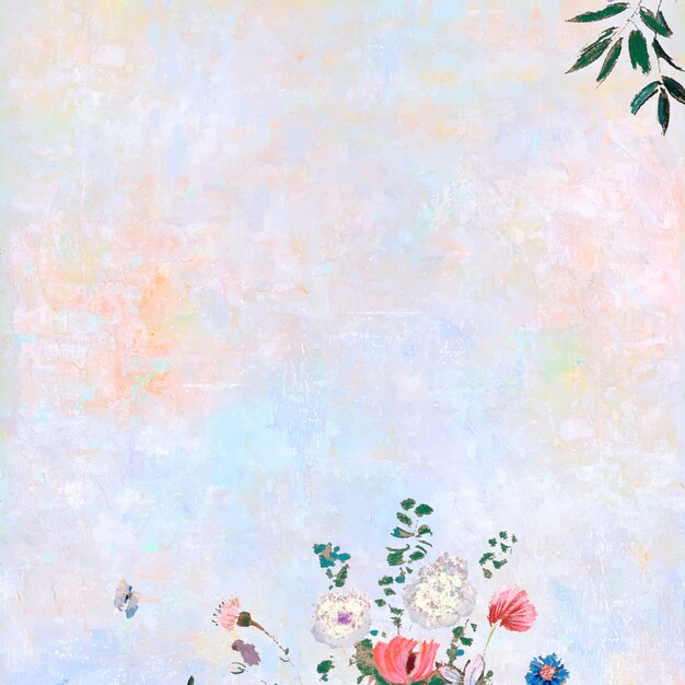 Flowers on a pastel canvas