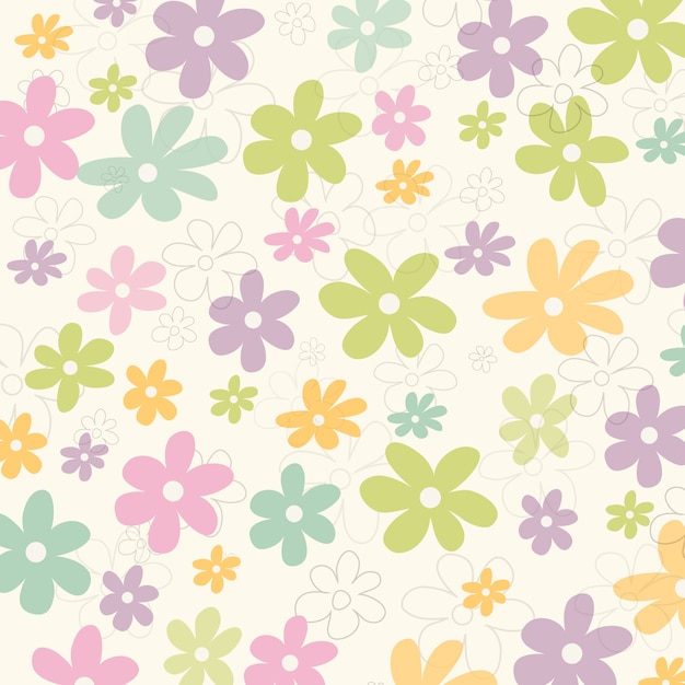 Free vector flowers pattern background