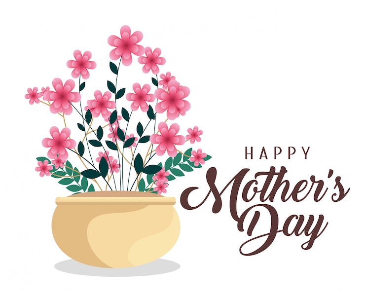 Free Vector flowers plants to happy mothers day celebration
