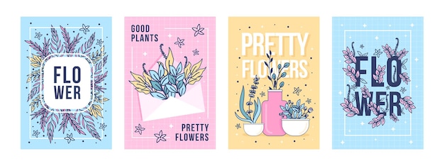 Набор плакатов цветы и растения
