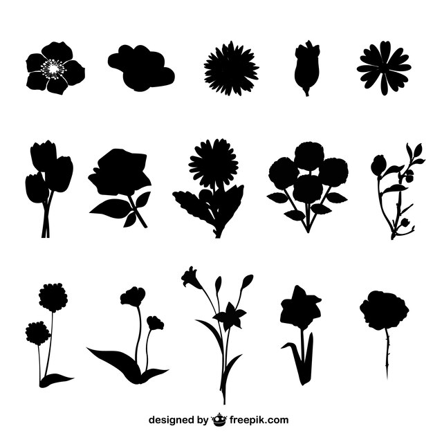 花のシルエット 画像 無料のベクター ストックフォト Psd