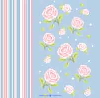 Free vector flowers and stripes background