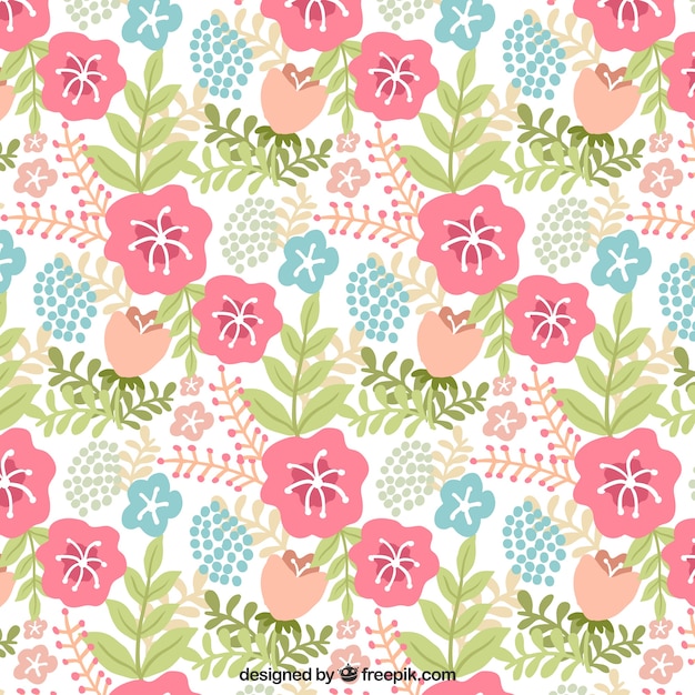 Flowers vintage pattern in pastel colors