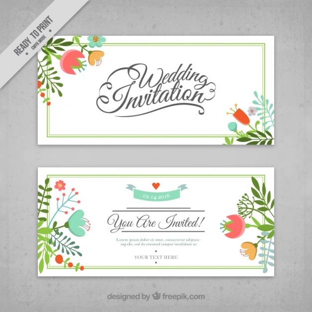 Flowers wedding cards