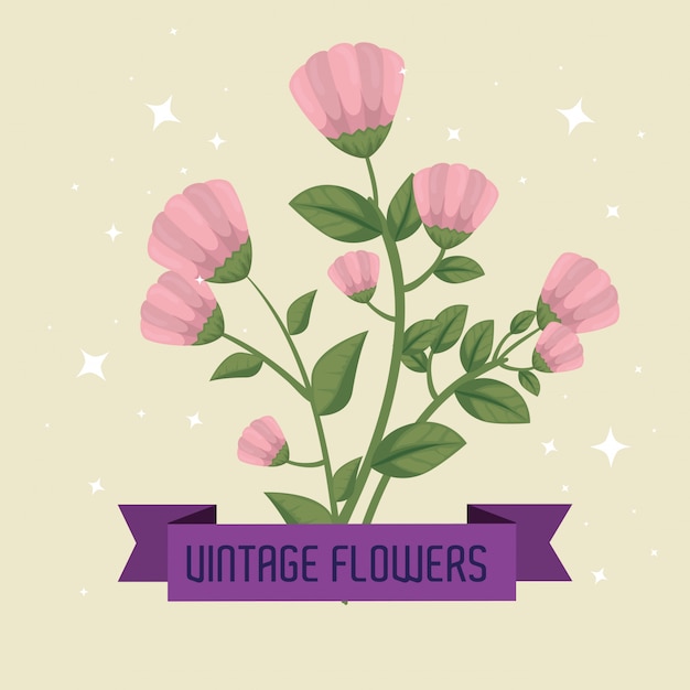 Flowers with ribbon and stars