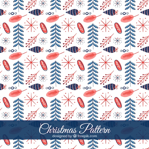 Free Vector flowery christmas pattern