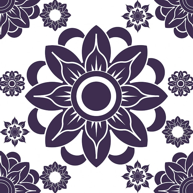 Flowery mandala background