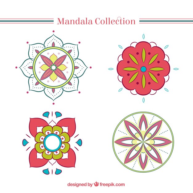 Free Vector flowery mandala collection