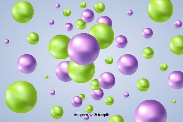 Flowing glossy balls background