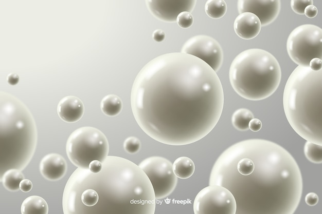 Free vector flowing glossy spheres realistic background