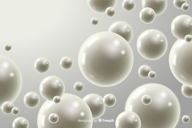 Flowing glossy spheres realistic background
