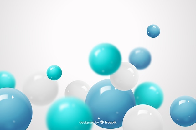 Flowing glossy spheres realistic background