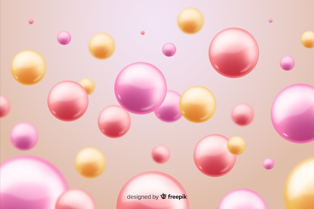 Free vector flowing realistic glossy balls background