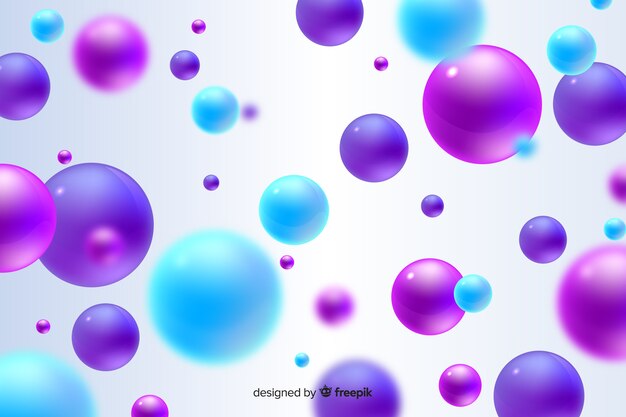 Flowing realistic glossy balls background