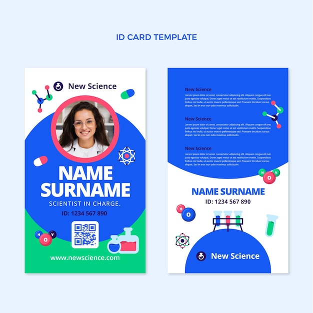 무료 벡터 flt 디자인 과학 id 카드